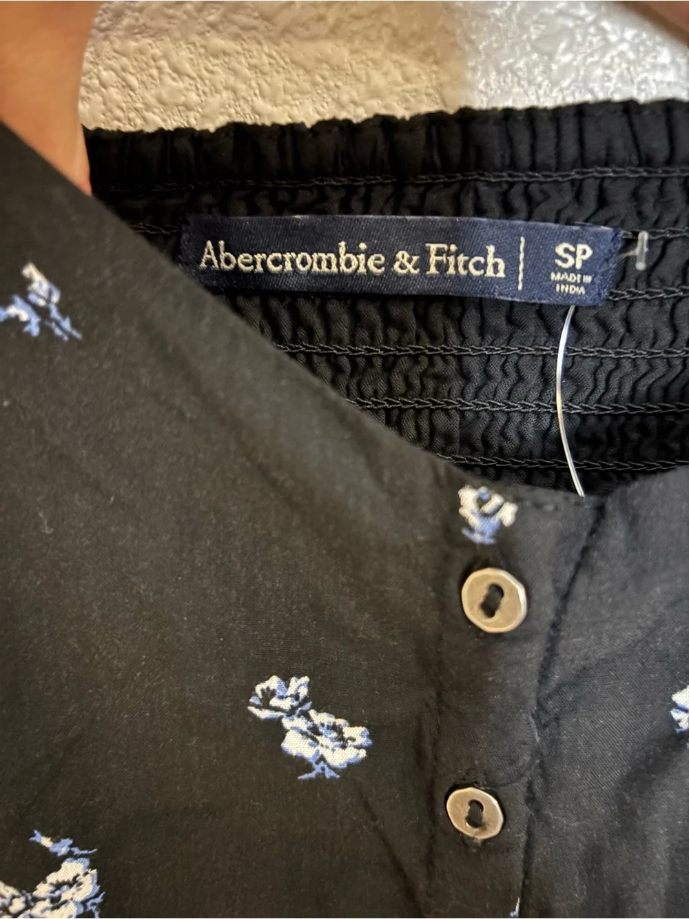 Abercrombie & Fitch Black Maxi Dress with White Floral Print